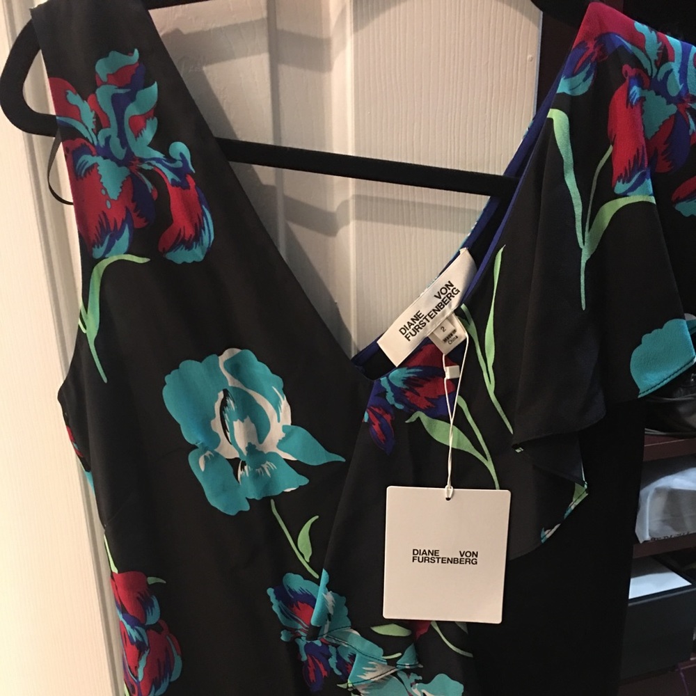 DVF side ruffle dress